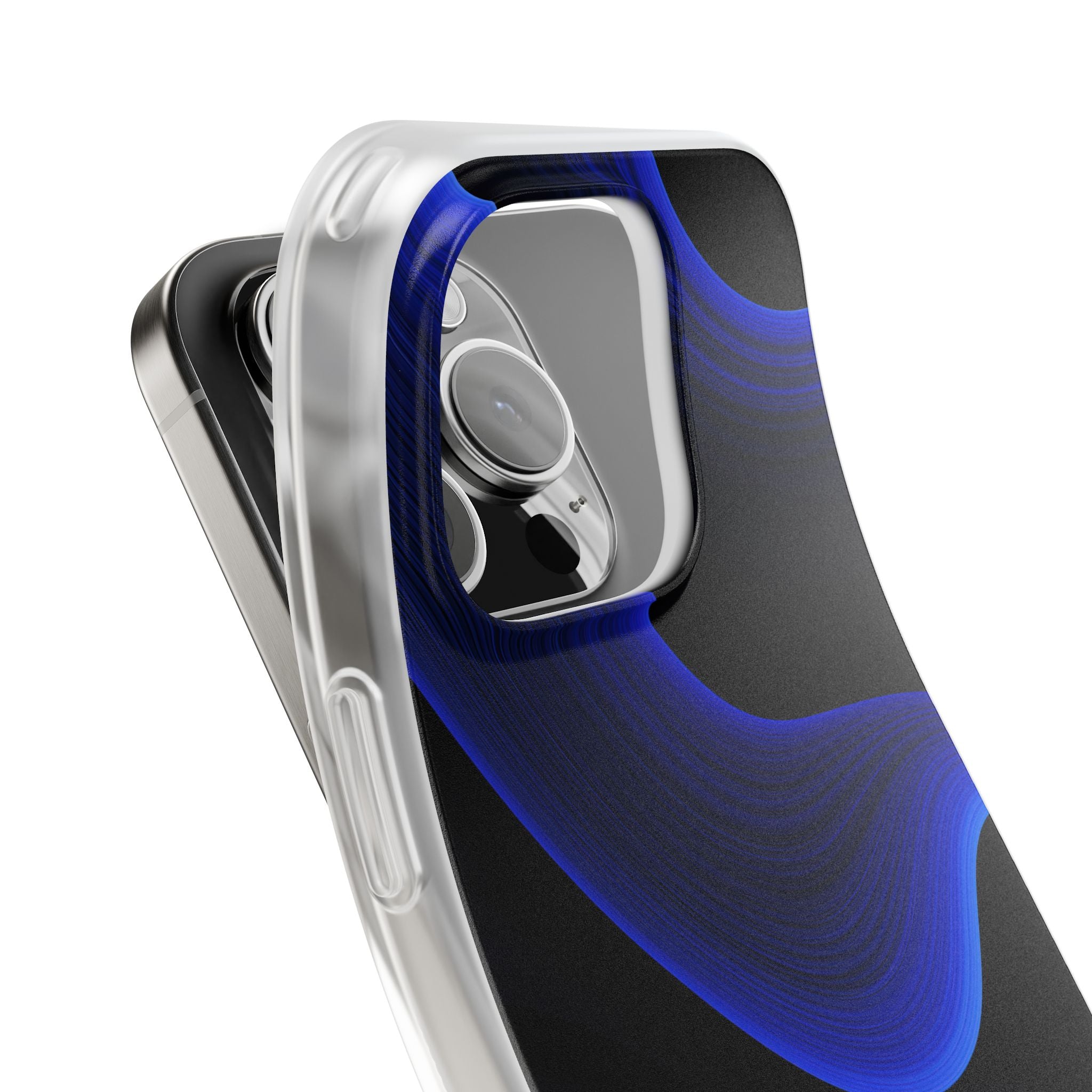 Blue Lite Phone Case for iPhone - Electric Cobalt Flow