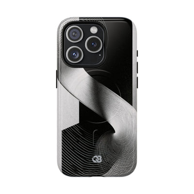 Grey Tough 2.0 Magsafe Phone Case for iPhone - Obsidian Moiré Wave