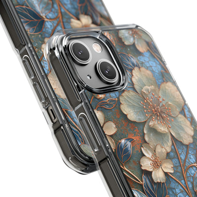 Gilded Blossom Reverie · Clear Impact Magnetic Phone Case for iPhone · Teal