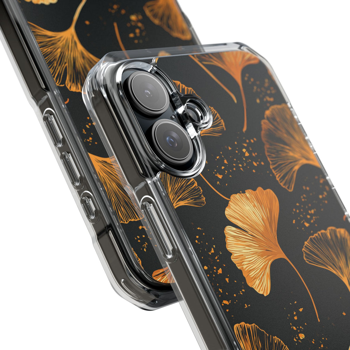 Gilded Ginkgo · Clear Impact Magnetic Phone Case for iPhone · Gold