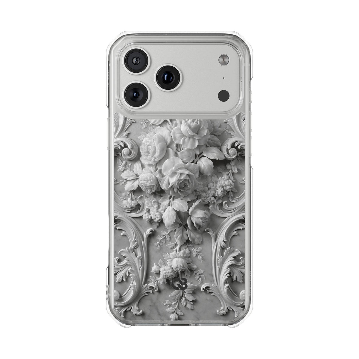 Rococo Marble Rose · Clear Impact Magnetic Phone Case for iPhone · White