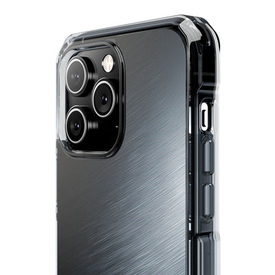 Brushed Obsidian Steel · Clear Impact Magnetic Phone Case for iPhone ·  Grey