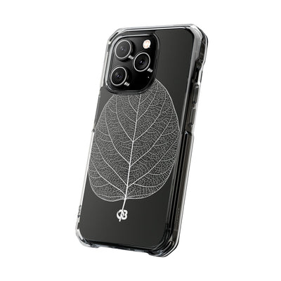 Black Impact MagSafe Phone Case for iPhone - Bleached Leaf Lattice