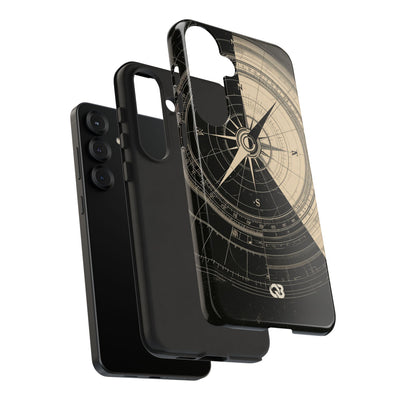 Beige Tough Phone Case for Samsung - Obsidian Nautical Blueprint