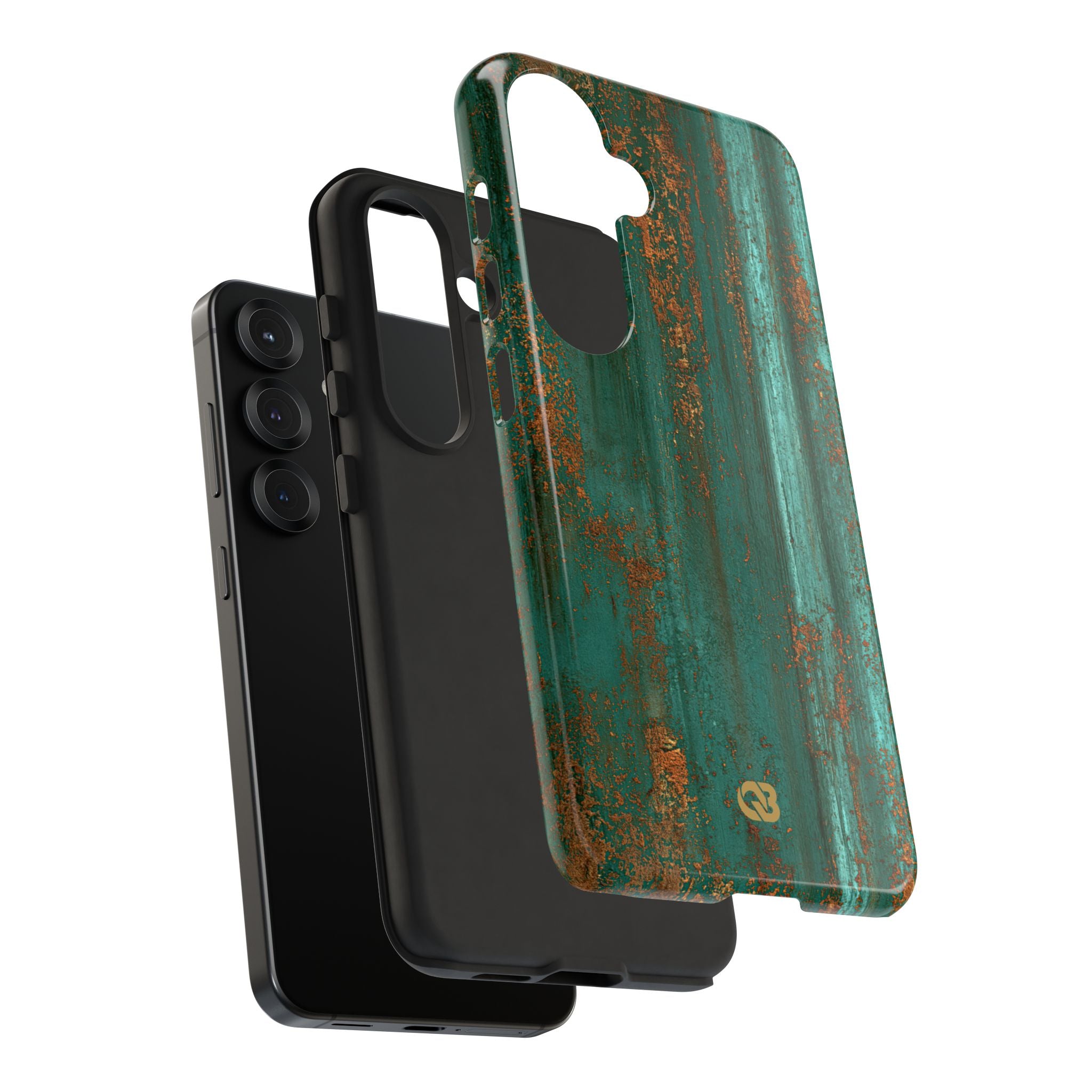 Teal Tough Phone Case for Samsung - Verdigris Copper Siding