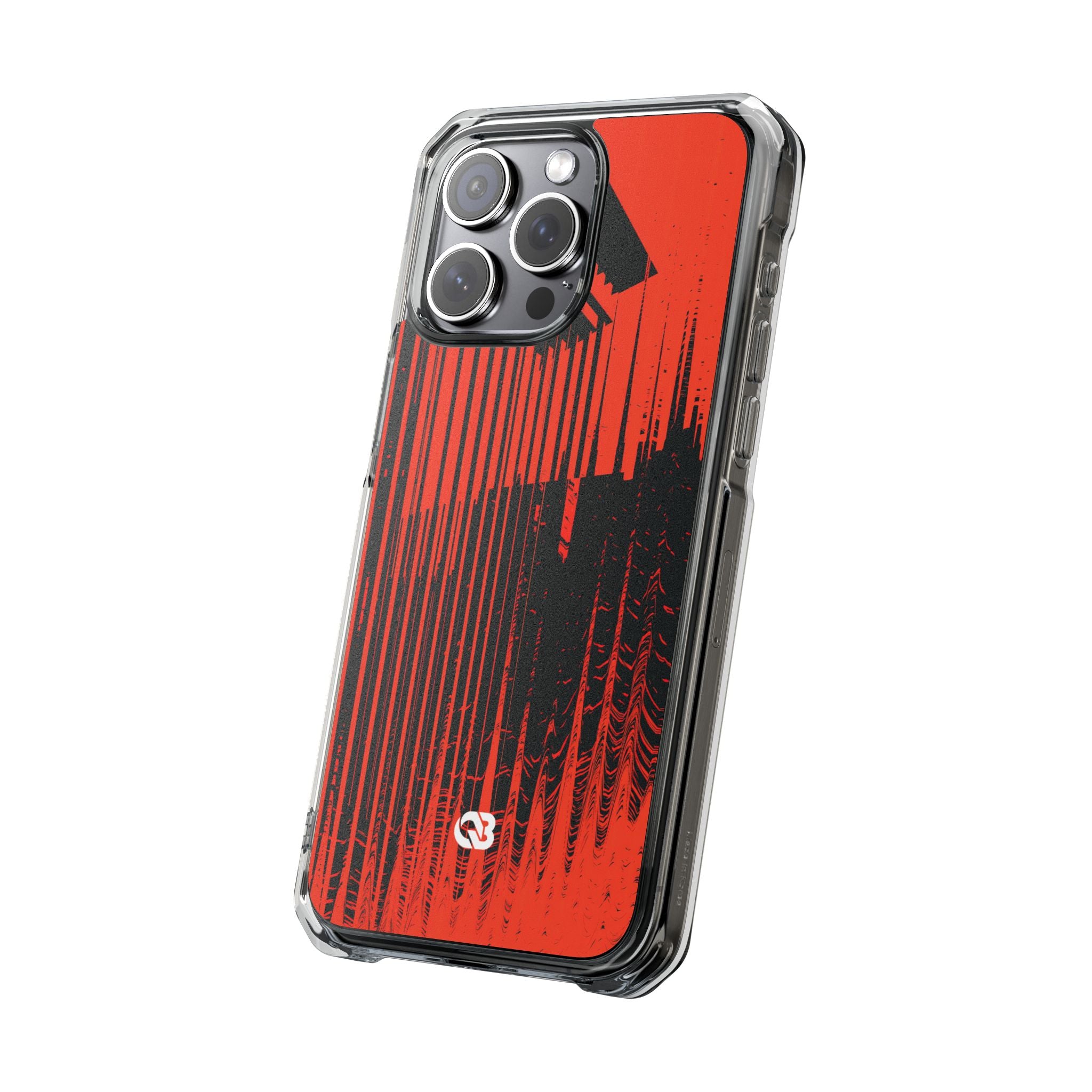Red Impact MagSafe Phone Case for iPhone - Crimson Brutalist Distortion