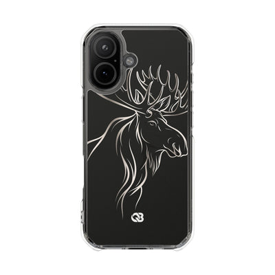 Nordic Moose Contour · Clear Impact Magnetic Phone Case for iPhone · Black