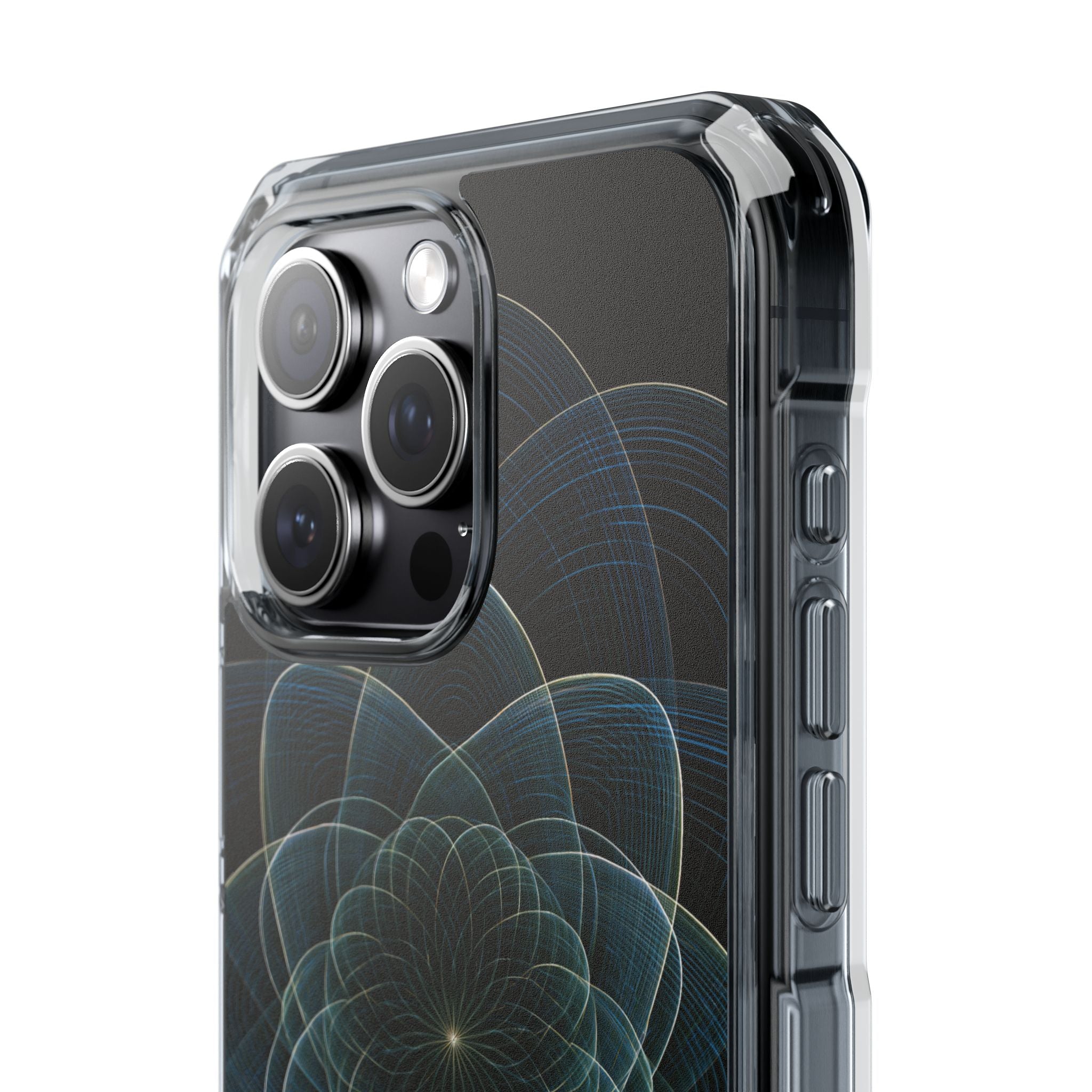 Blue Impact MagSafe Phone Case for iPhone - Celestial Wireframe Bloom