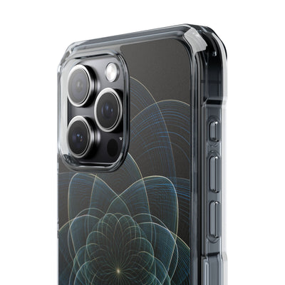 Blue Impact MagSafe Phone Case for iPhone - Celestial Wireframe Bloom