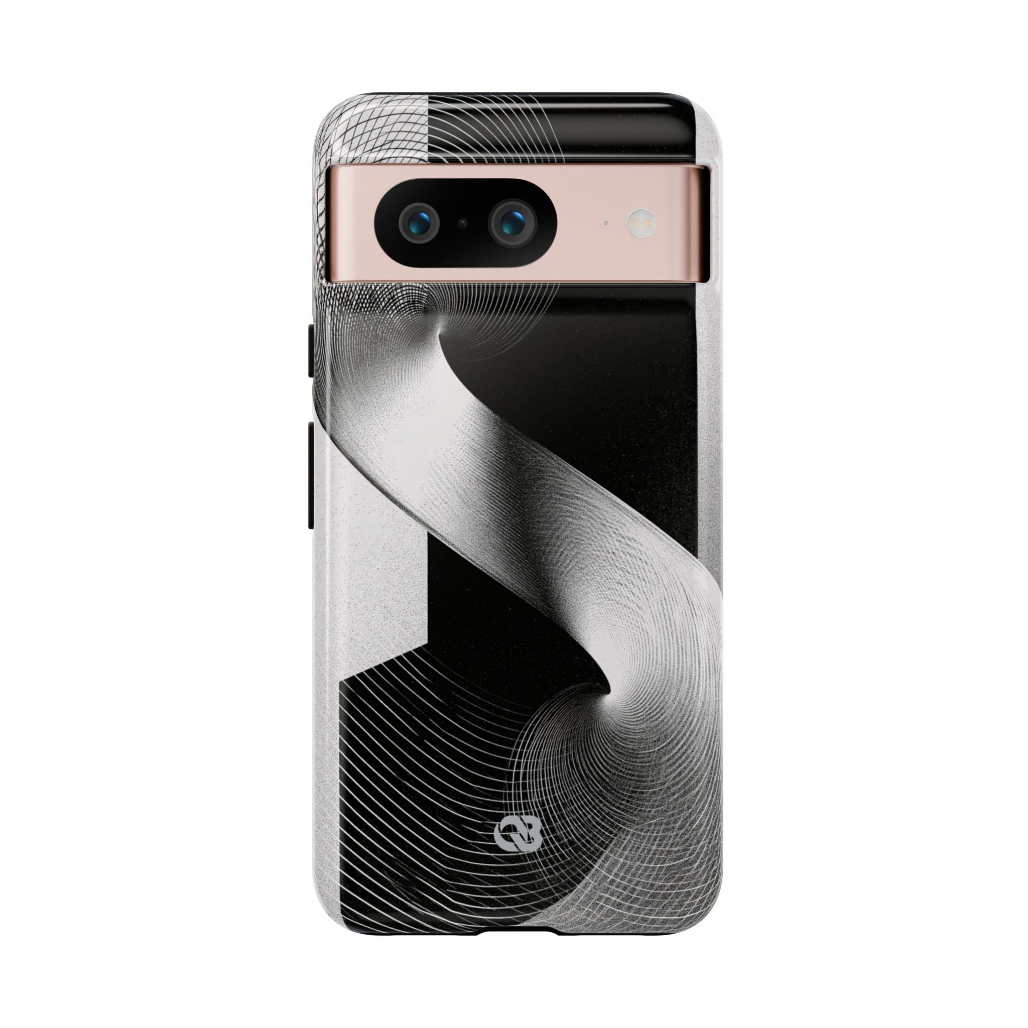 Grey Tough Phone Case for Google Pixel - Obsidian Moiré Wave