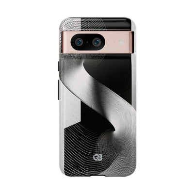 Grey Tough Phone Case for Google Pixel - Obsidian Moiré Wave