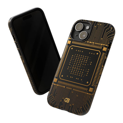 Gold Tough Phone Case for iPhone - Cyber Gold Processor