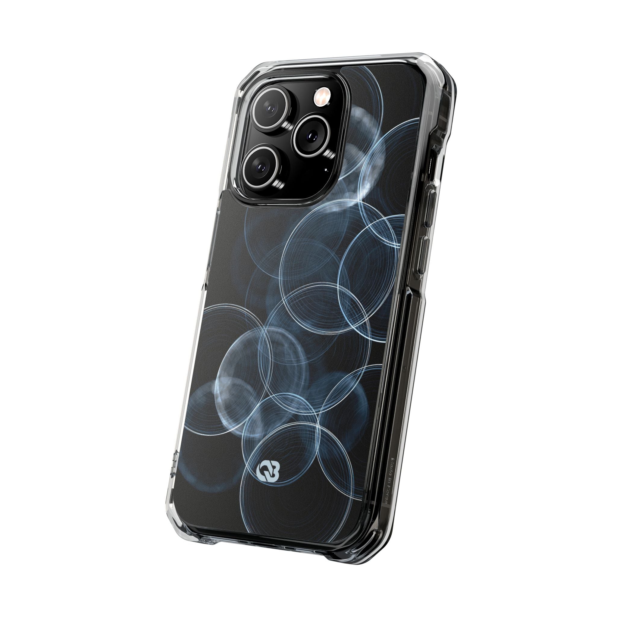 Blue Impact MagSafe Phone Case for iPhone - Cyan Pulse Ripple