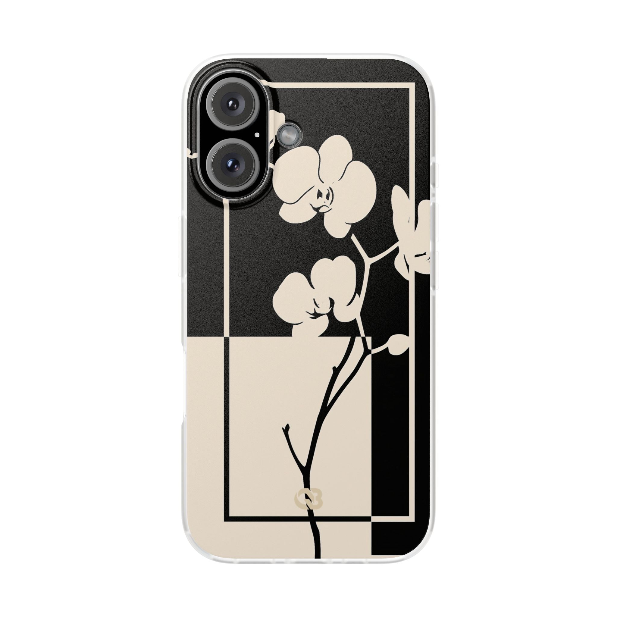 Beige Lite Phone Case for iPhone - Nocturnal Orchid Frame