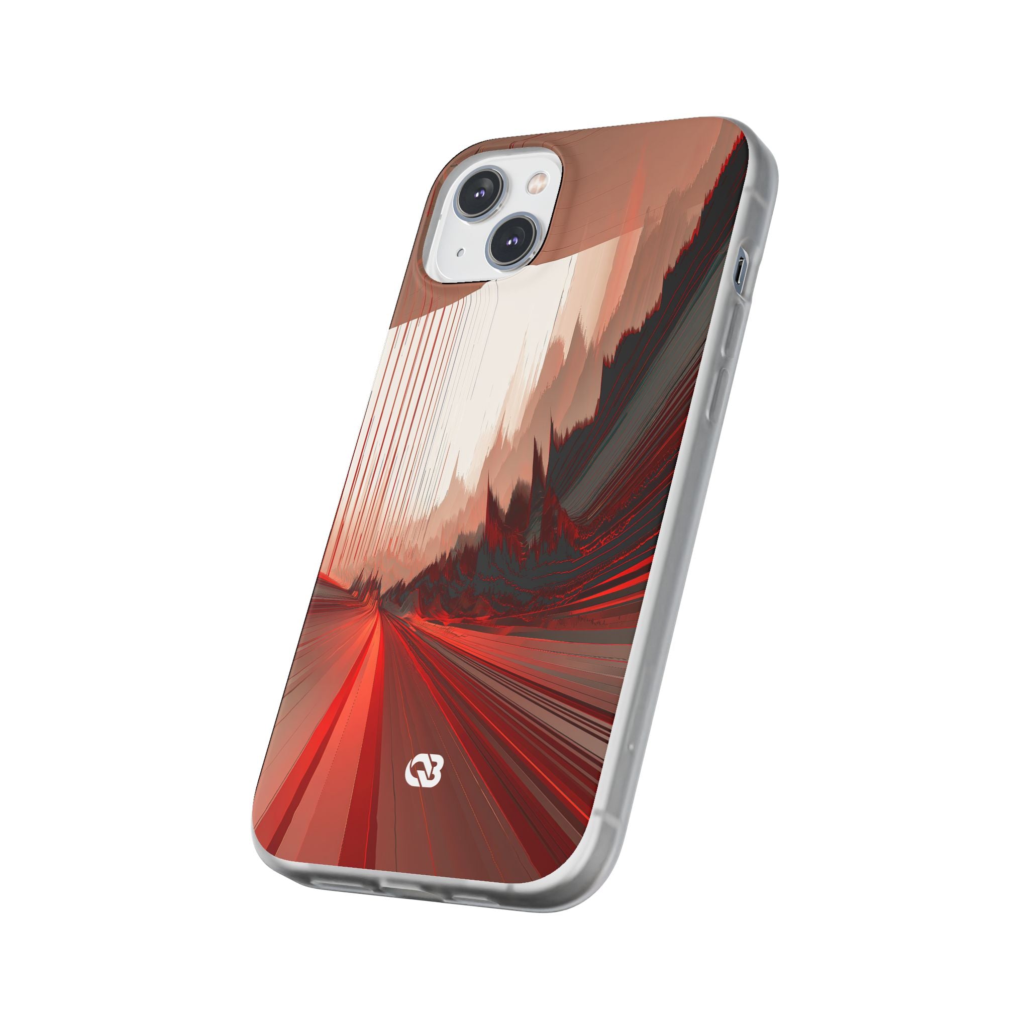 Red Lite Phone Case for iPhone - Crimson Pulse Horizon