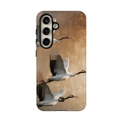 Golden Crane Flight · Tough Phone Case for Samsung · Gold