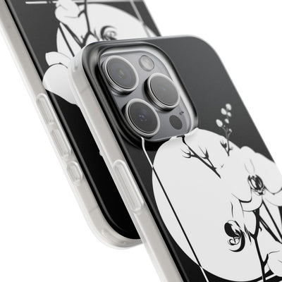 Black Lite Phone Case for iPhone - Lunar Orchid Grid