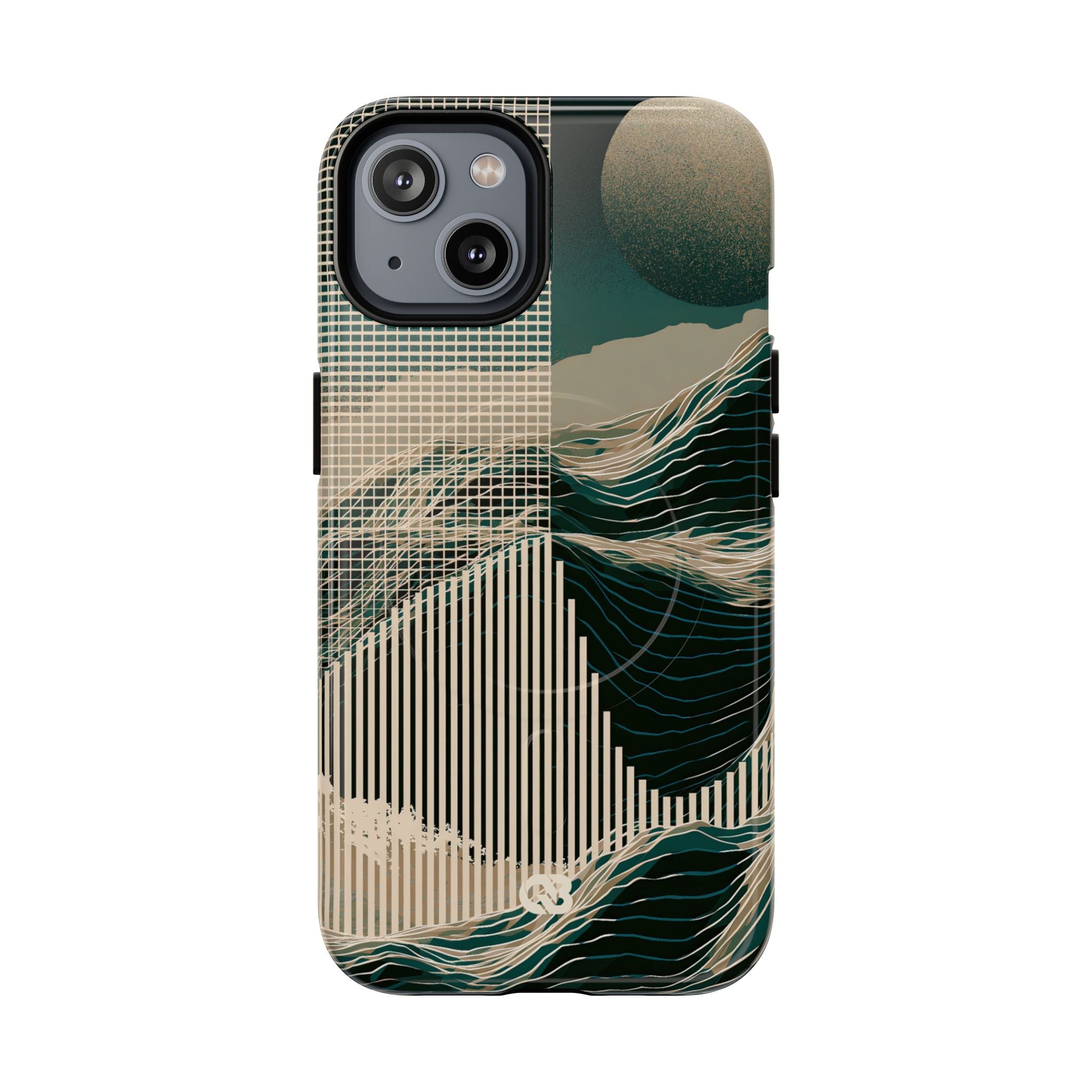 Green Tough 2.0 Magsafe Phone Case for iPhone - Lunar Moss Topography
