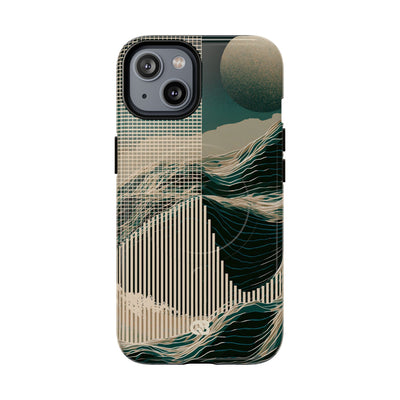 Green Tough 2.0 Magsafe Phone Case for iPhone - Lunar Moss Topography