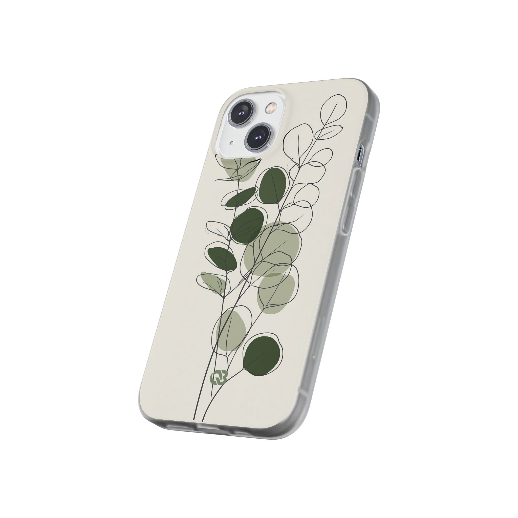 Green Lite Phone Case for iPhone - Muted Eucalyptus Sketch