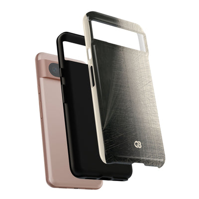 Beige Tough Phone Case for Google Pixel - Brutalist Graphite Grid