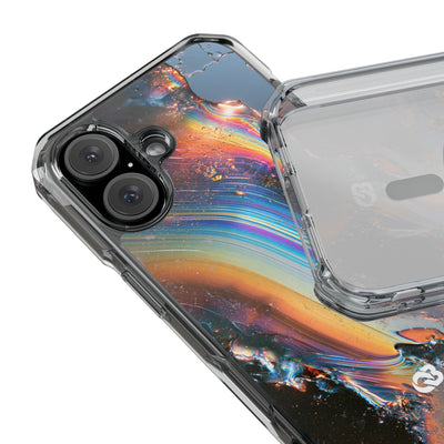 Prismatic Aura Flow · Clear Impact Magnetic Phone Case for iPhone · Blue