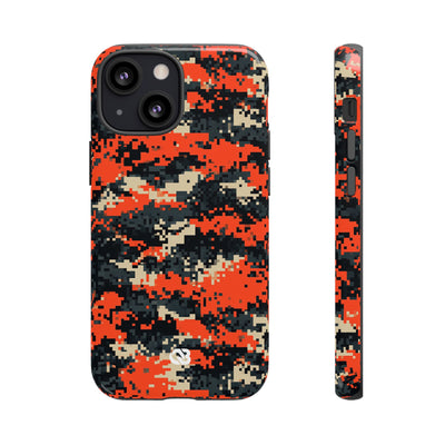 Signal Pixel Camo · Tough Phone Case for iPhone · Orange