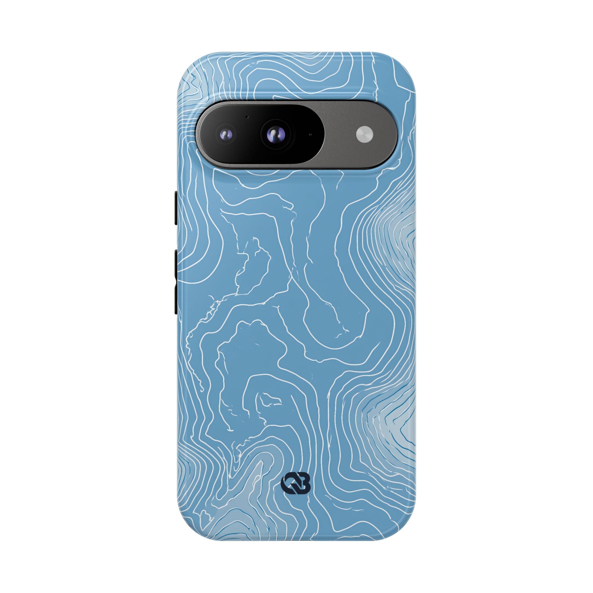 Blue Tough Phone Case for Google Pixel - Glacial Ridge Topo