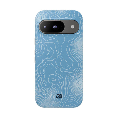 Blue Tough Phone Case for Google Pixel - Glacial Ridge Topo
