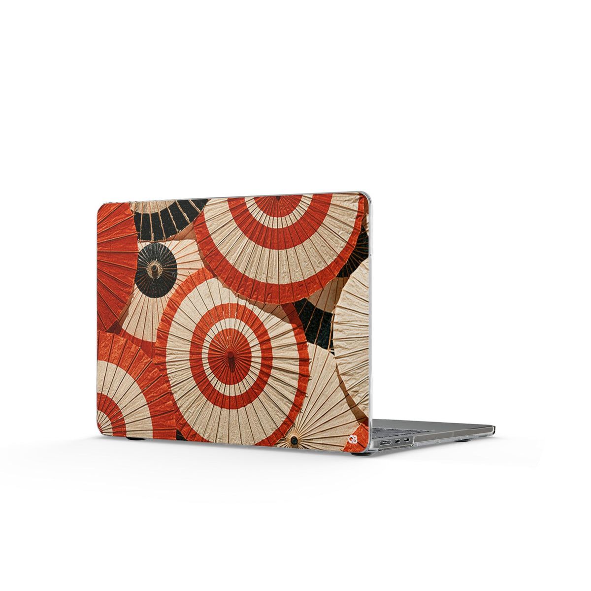 Vermilion Wagasa Motif · Clear Hard Case for MacBook · Red