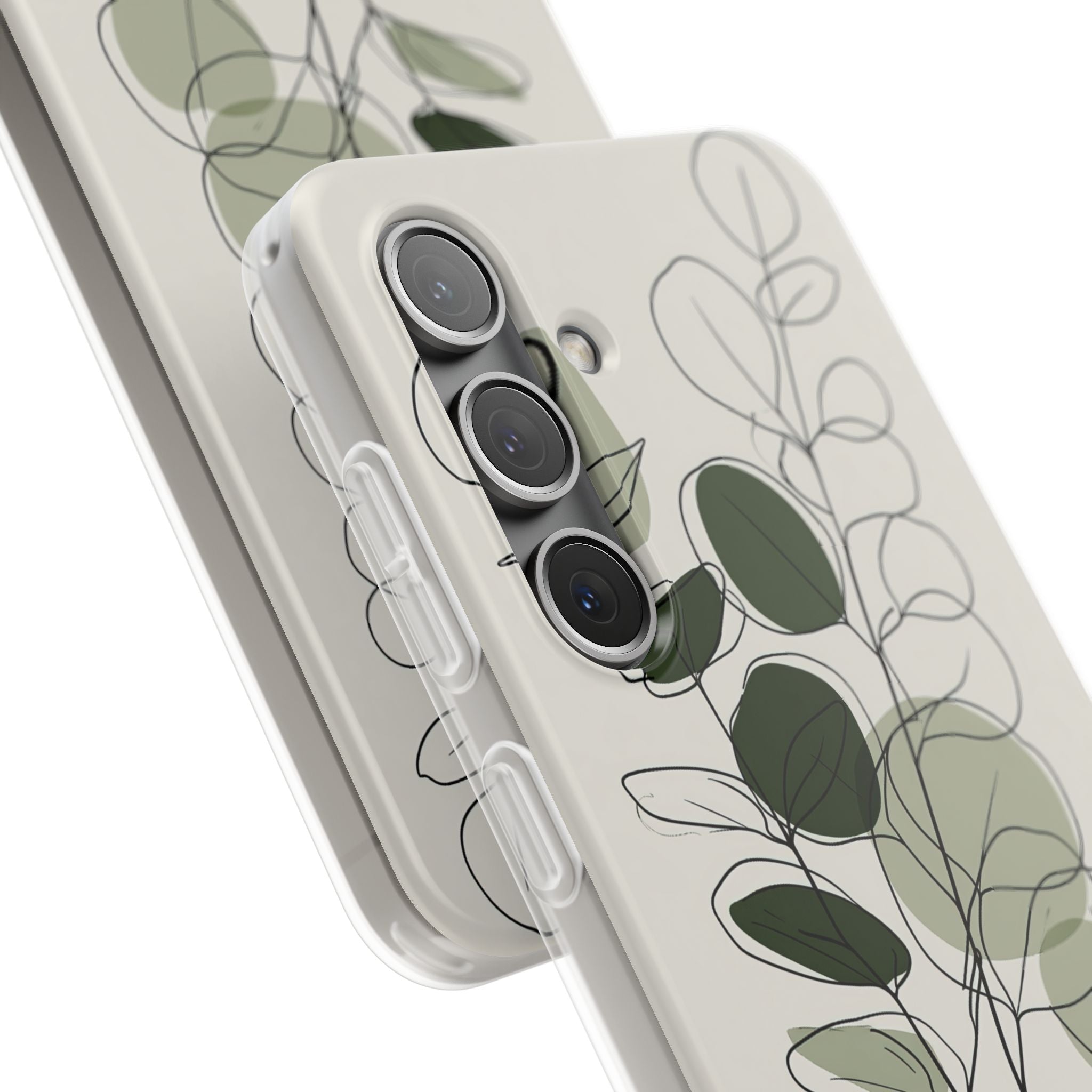 Green Lite Phone Case for Samsung - Muted Eucalyptus Sketch