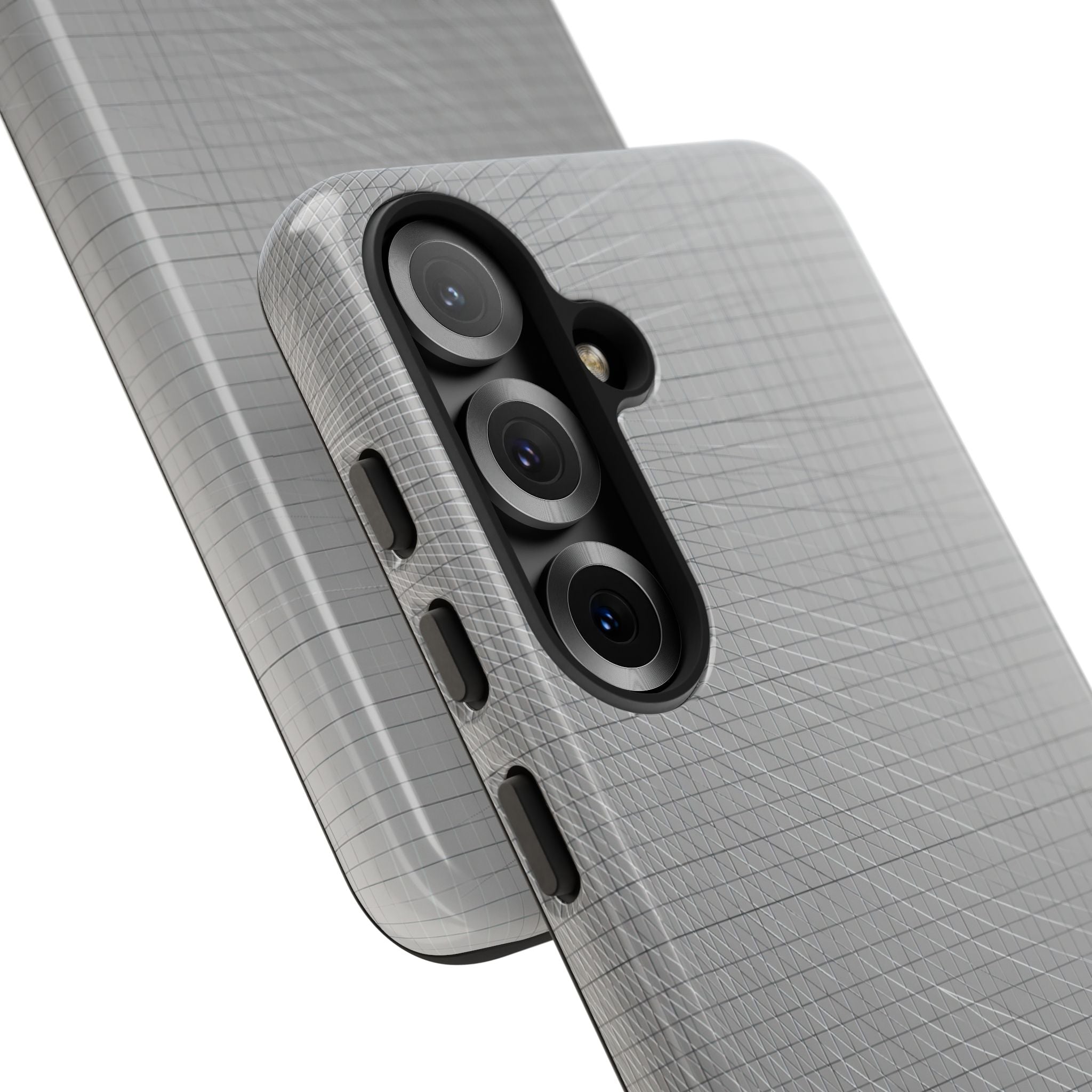 Grey Tough Phone Case for Samsung - Chrome Mesh Warp