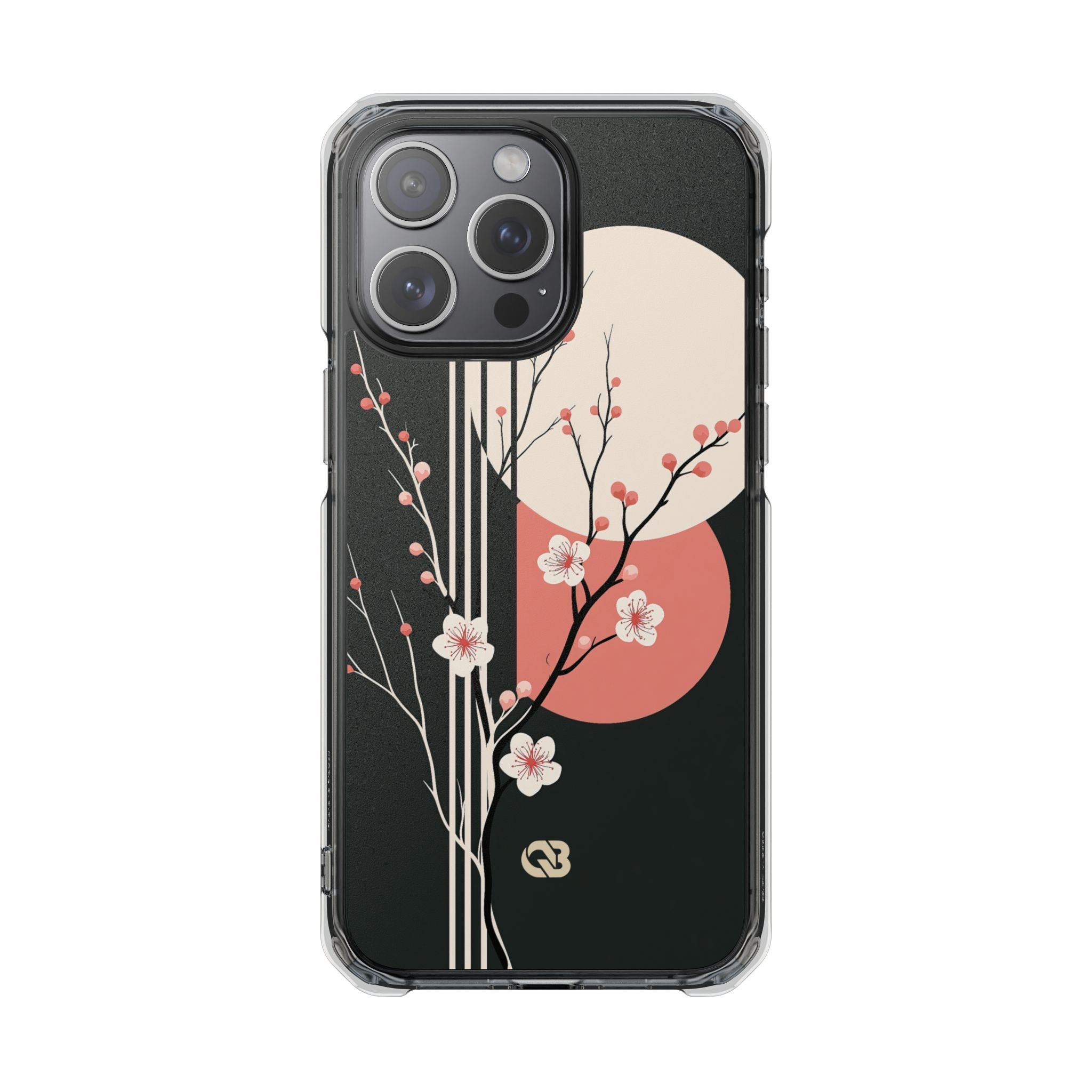 Black Impact MagSafe Phone Case for iPhone - Kyoto Midnight Blossom