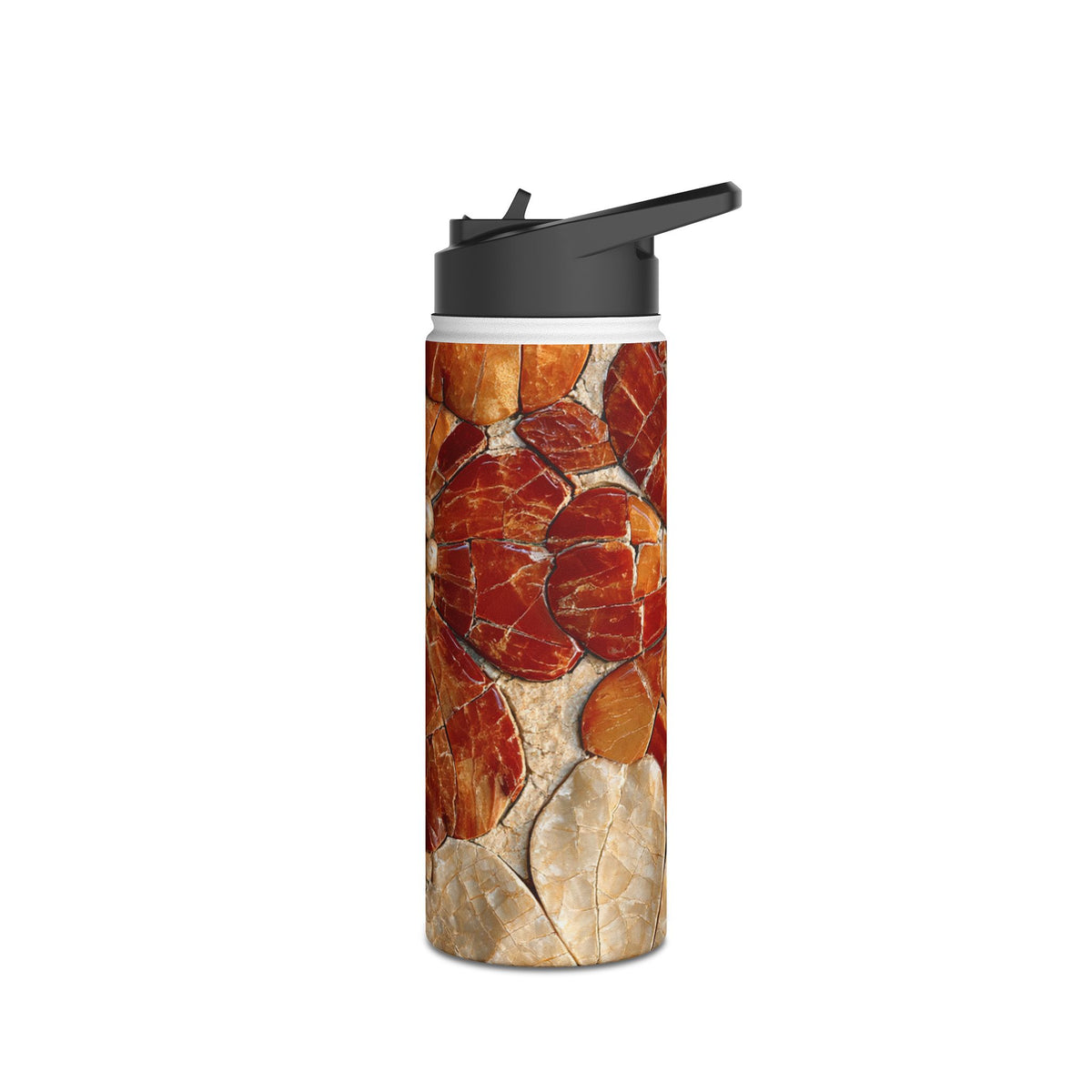 Carnelian Pearl Bloom · Insulated Water Bottle · Orange