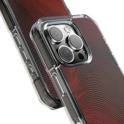 Red Impact MagSafe Phone Case for iPhone - Terracotta Nerve Map