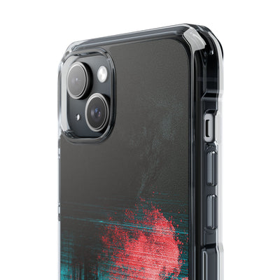 Digital Signal Drift · Clear Impact Magnetic Phone Case for iPhone · Black