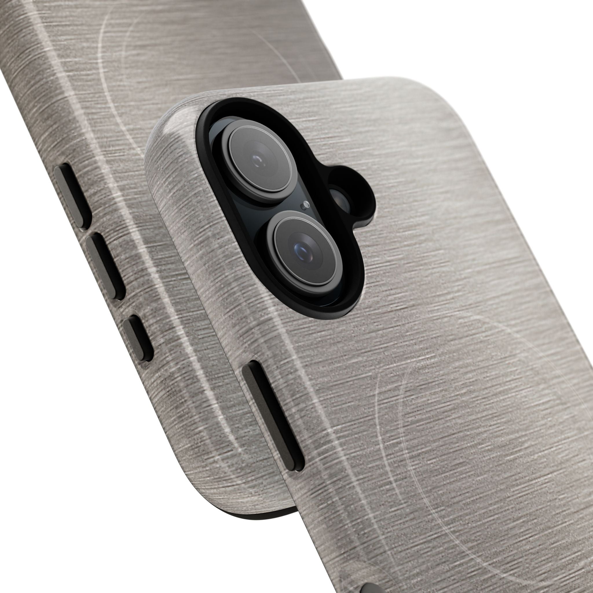 Grey Tough 2.0 Magsafe Phone Case for iPhone - Brushed Nickel Linen