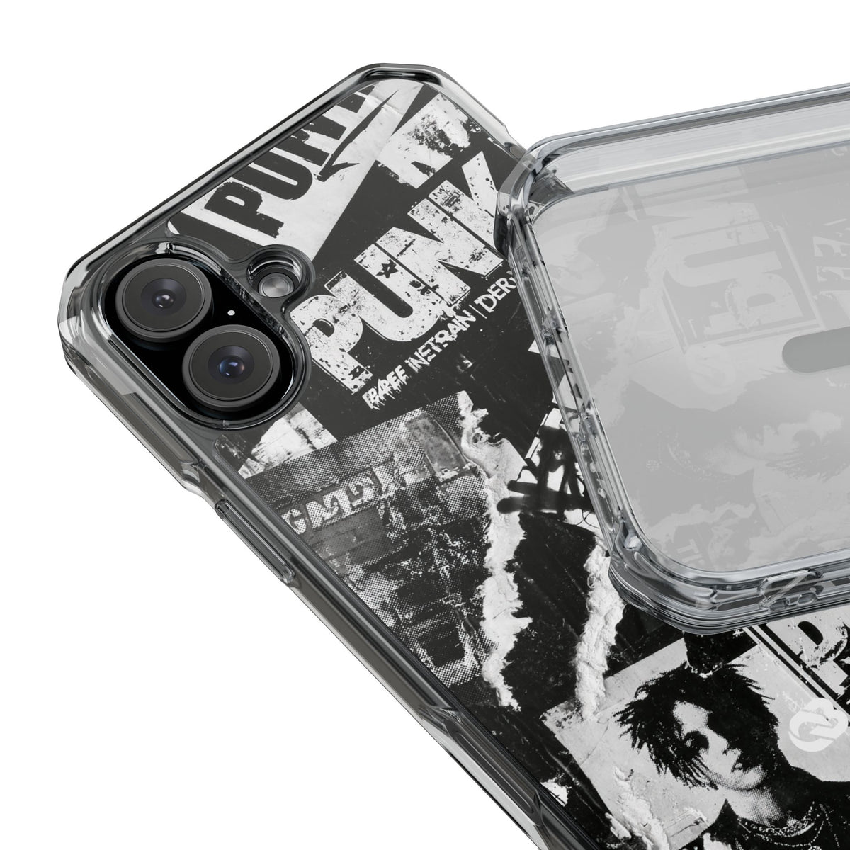 Underground Punk Collage · Clear Impact Magnetic Phone Case for iPhone · Black