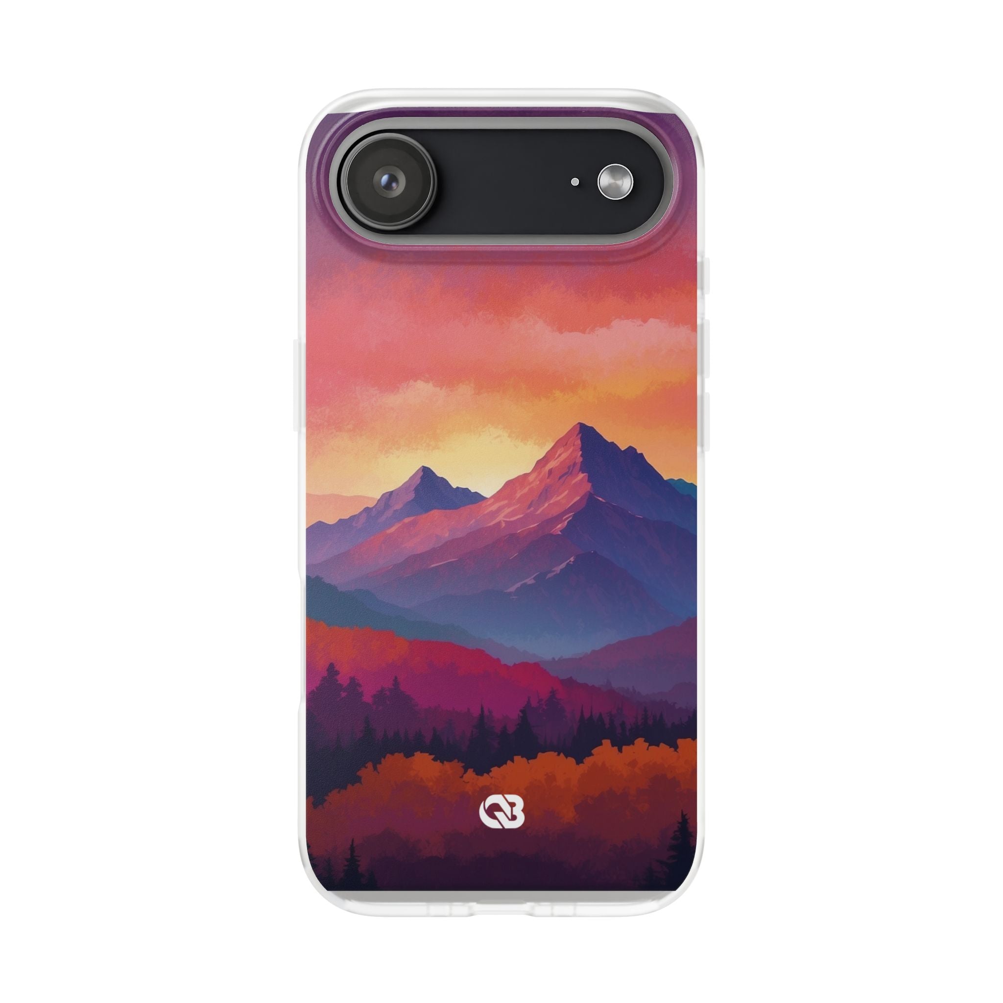 Crimson Mountain Dusk · Soft Custodia per iPhone