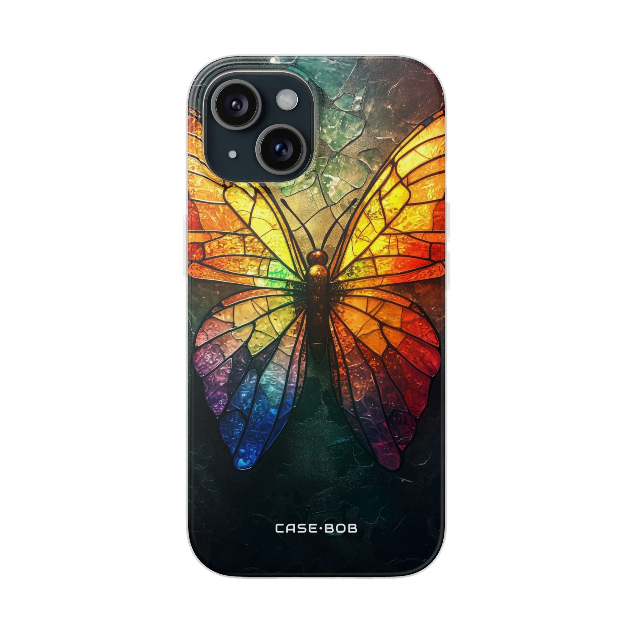 Vitraalvlinder iPhone 15 hoesje - Soft