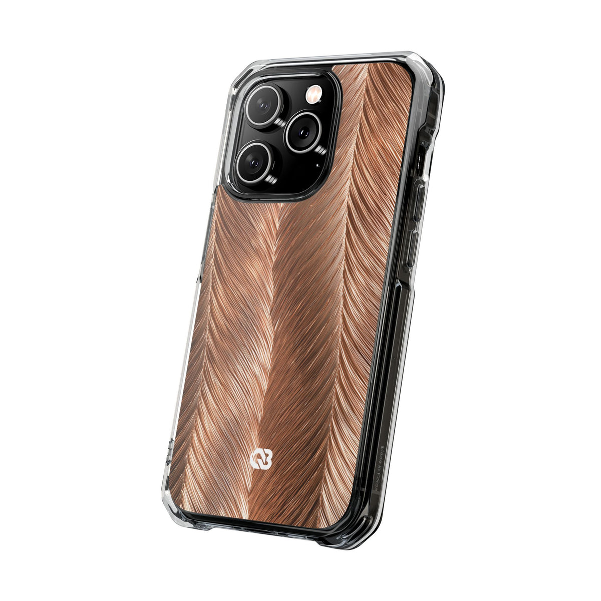 Rose Gold Weave · Clear Impact Magnetic Phone Case for iPhone · Brown