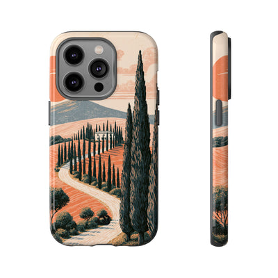 Tuscan Cypress Horizon · Tough Phone Case for iPhone · Orange