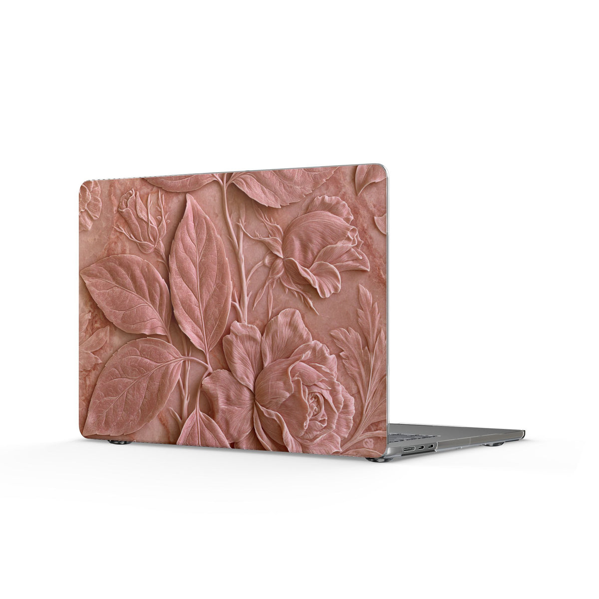 Blush Rose Relief · Clear Hard Case for MacBook · Pink