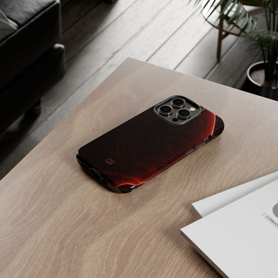 Red Tough Phone Case for iPhone - Crimson Flare Flux