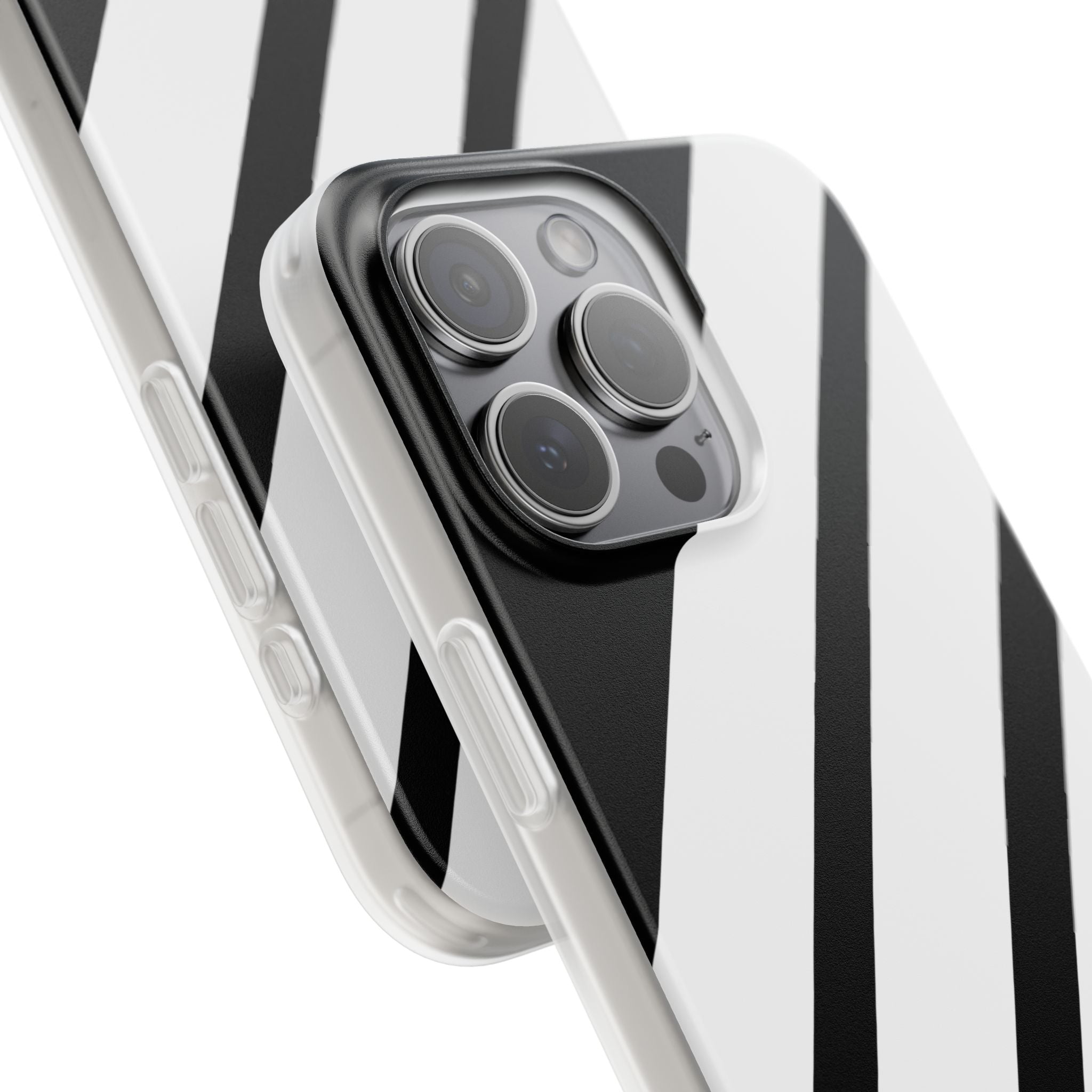 Obsidian White Bars · Soft Handyhülle für iPhone