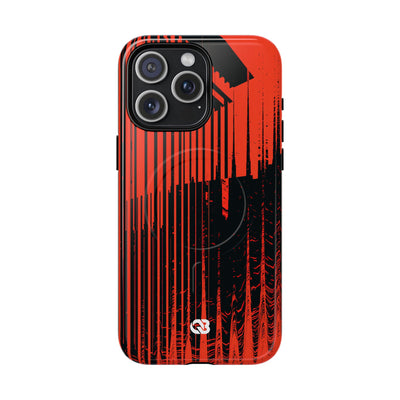 Red Tough 2.0 Magsafe Phone Case for iPhone - Crimson Brutalist Distortion