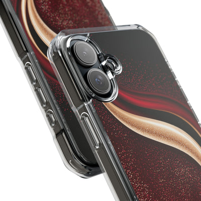Gilded Crimson Flow · Clear Impact Magnetic Phone Case for iPhone · Red