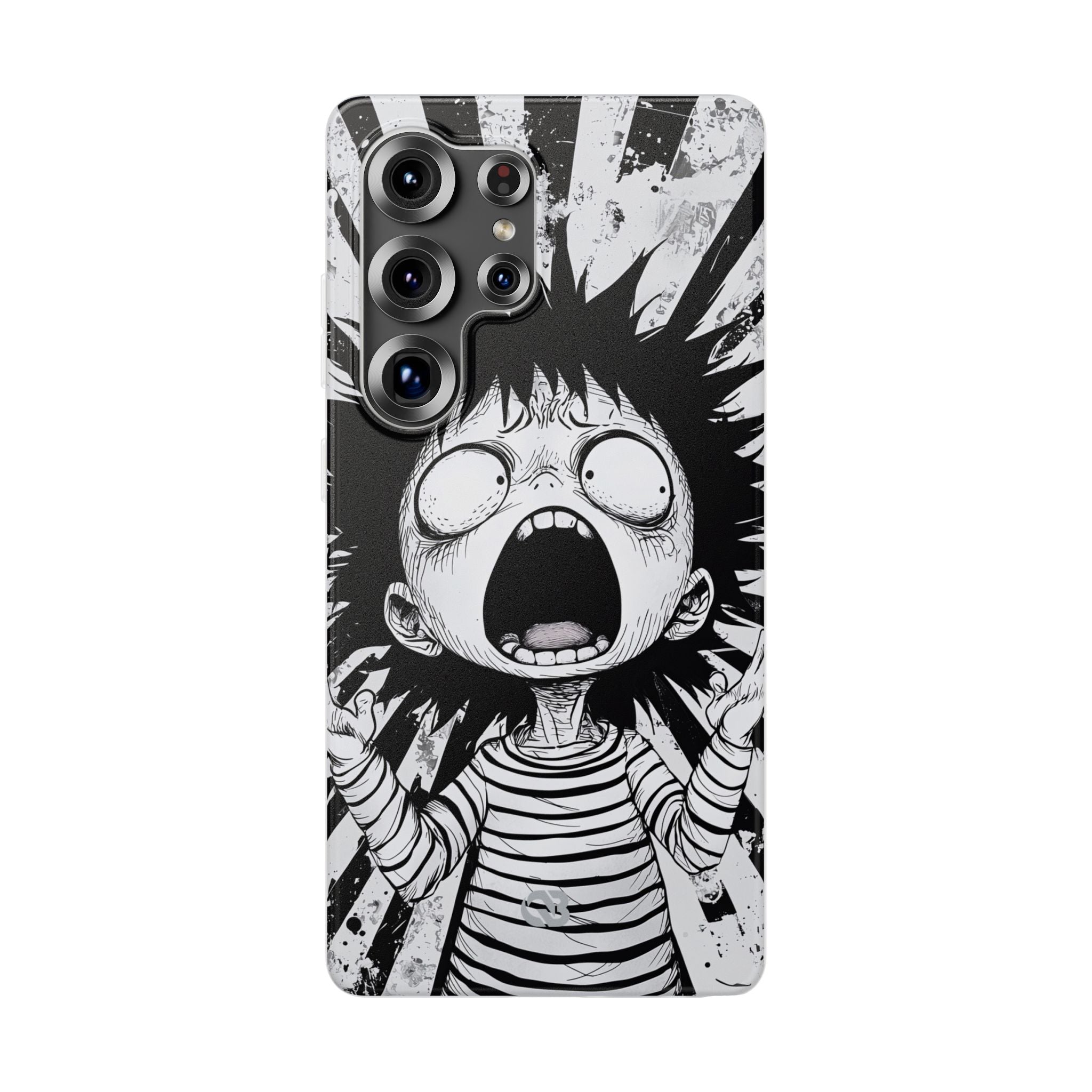 Chaotic Monochrome Scream · Soft Telefoncover for Samsung