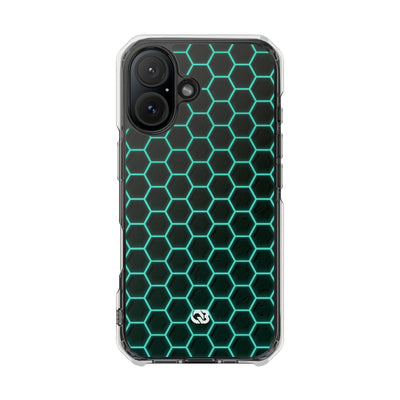Neon Hex Spectrum · Clear Impact Magnetic Phone Case for iPhone · Teal