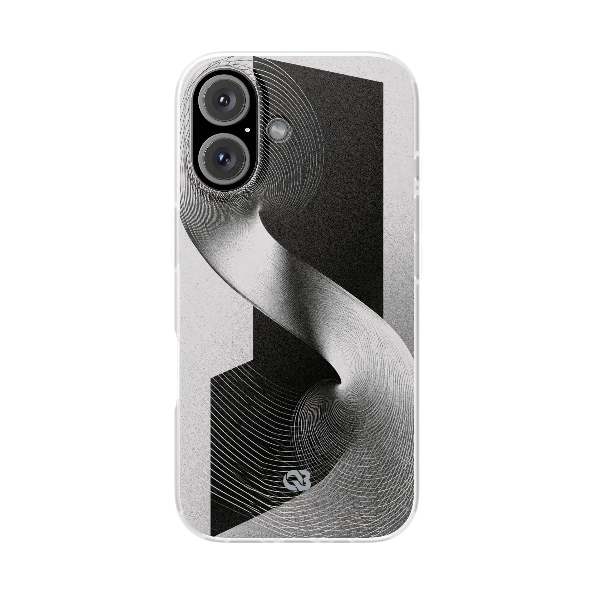 Grey Lite Phone Case for iPhone - Obsidian Moiré Wave